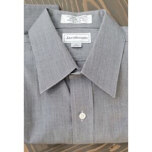 Jacobson Gray Mens 15 32/33 Dress Shirt Long Sleeve Button Broadcloth Cotton VTG